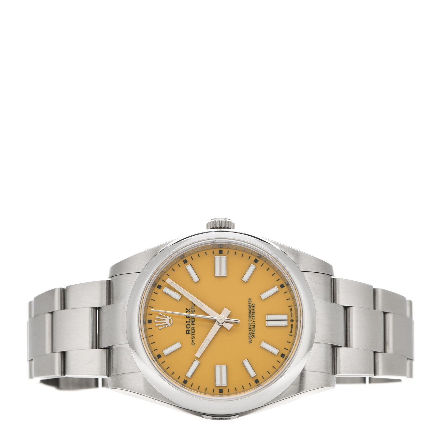 Rolex Stainless Steel 41mm Oyster Perpetual Watch Yellow 124300 2 of 5