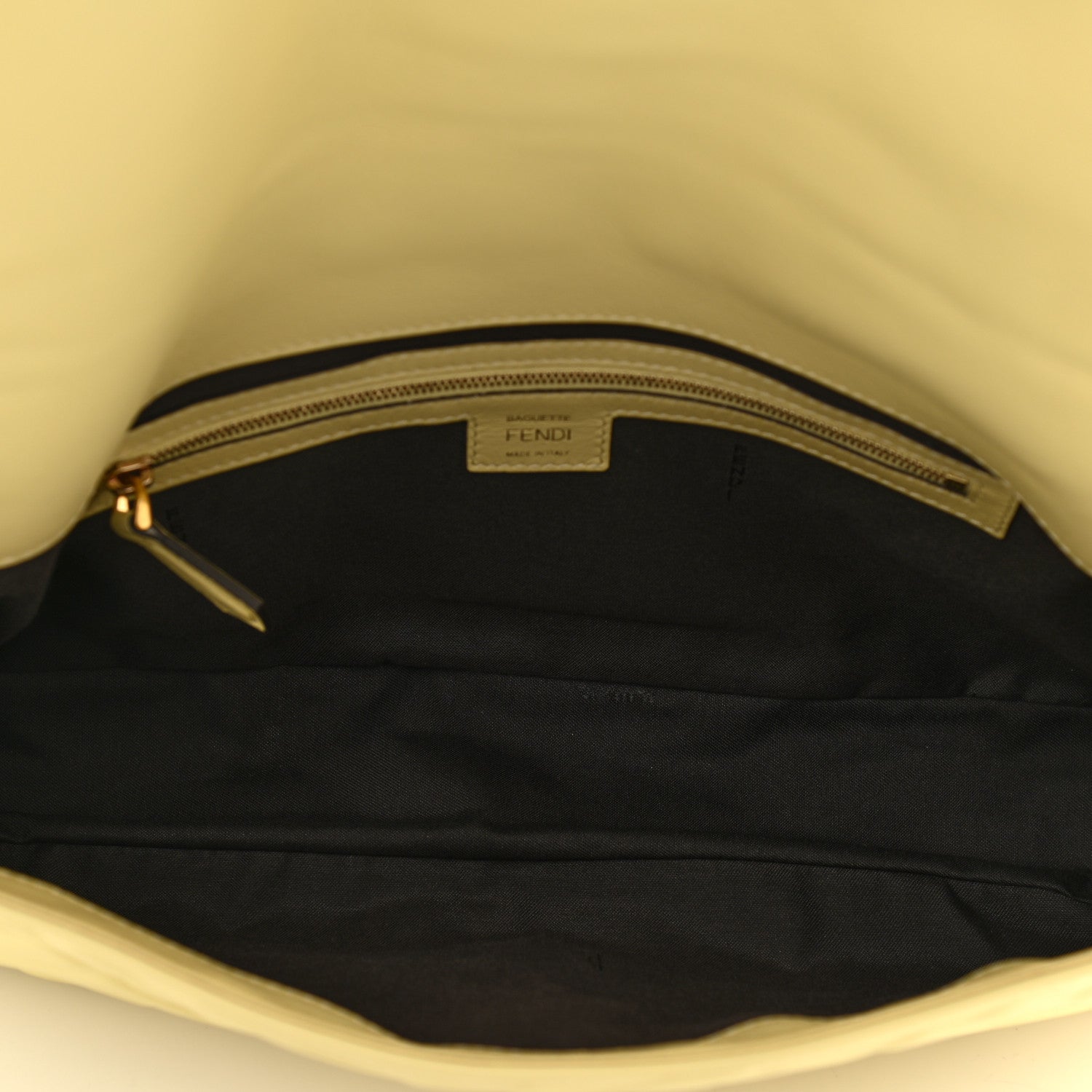 Fendi Nappa FF 1974 Embossed Large Baguette Banana 5 of 12
