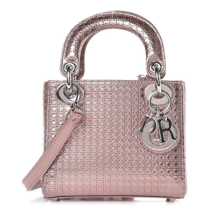Christian Dior Metallic Patent Micro-Cannage Mini Lady Dior Hyper Pink 1 of 7