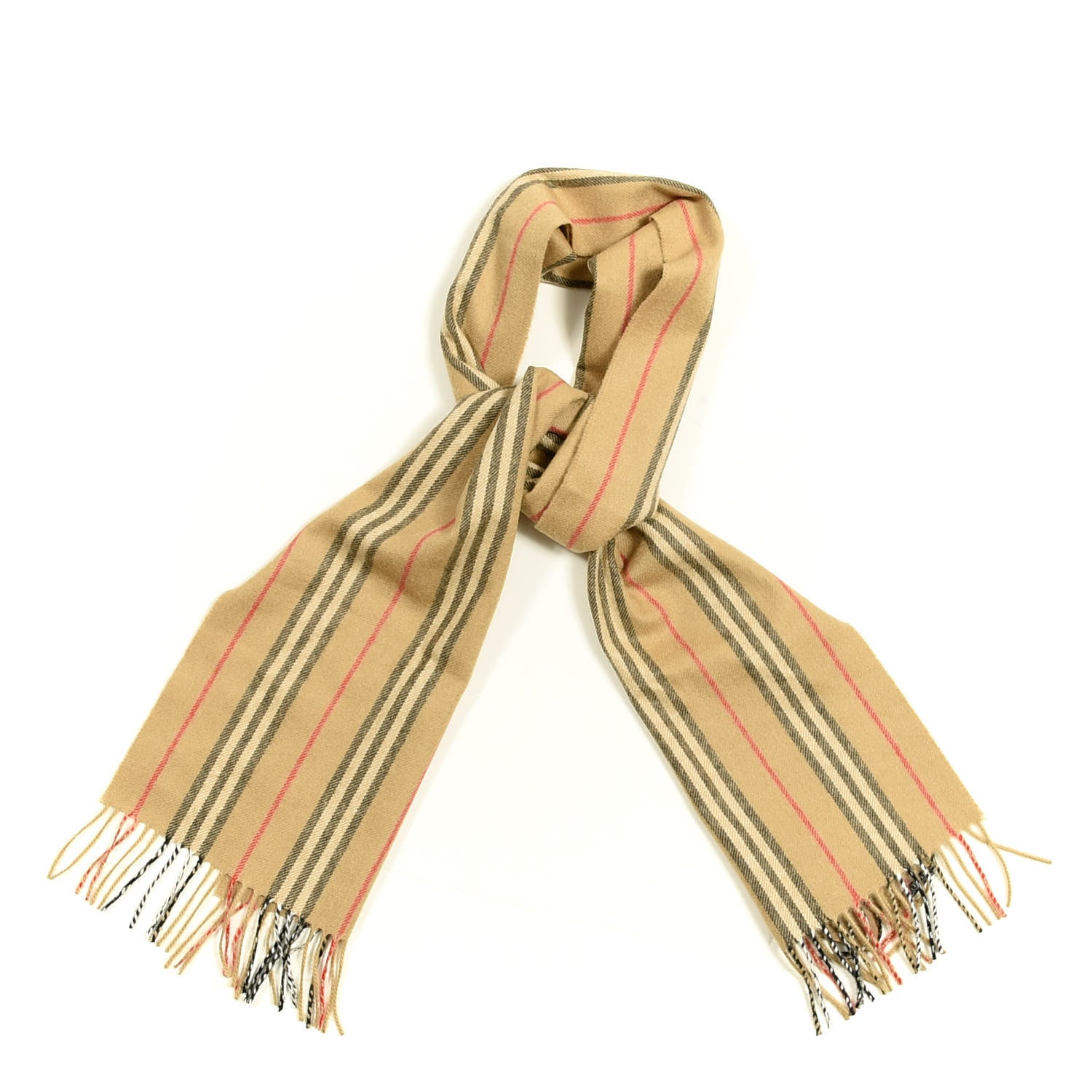 Burberry Cashmere Small Icon Stripe Scarf Archive Beige 1 of 3