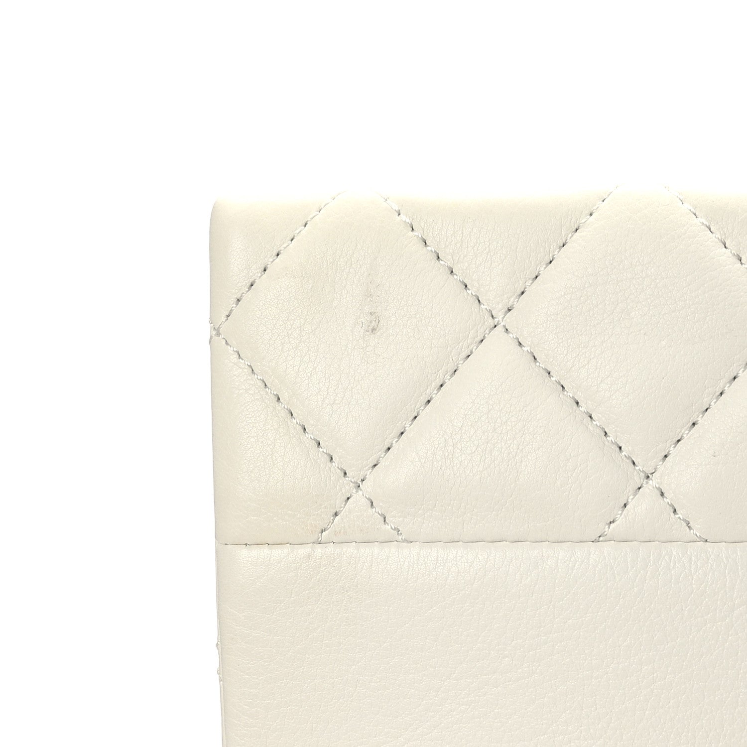 Chanel Calfskin Quilted Accordion Pearl CC Flap Bag White 11 of 11