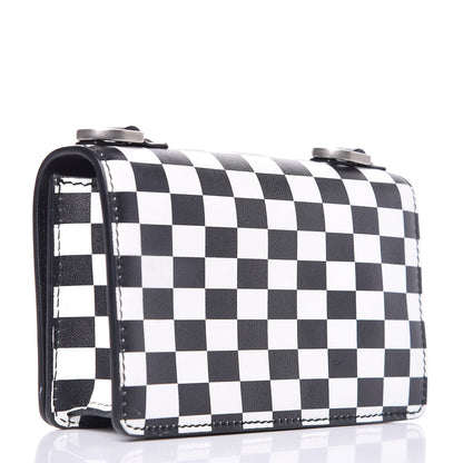 Christian Dior Calfskin Checkered J'Adior Chain Flap Bag White Black 3 of 6