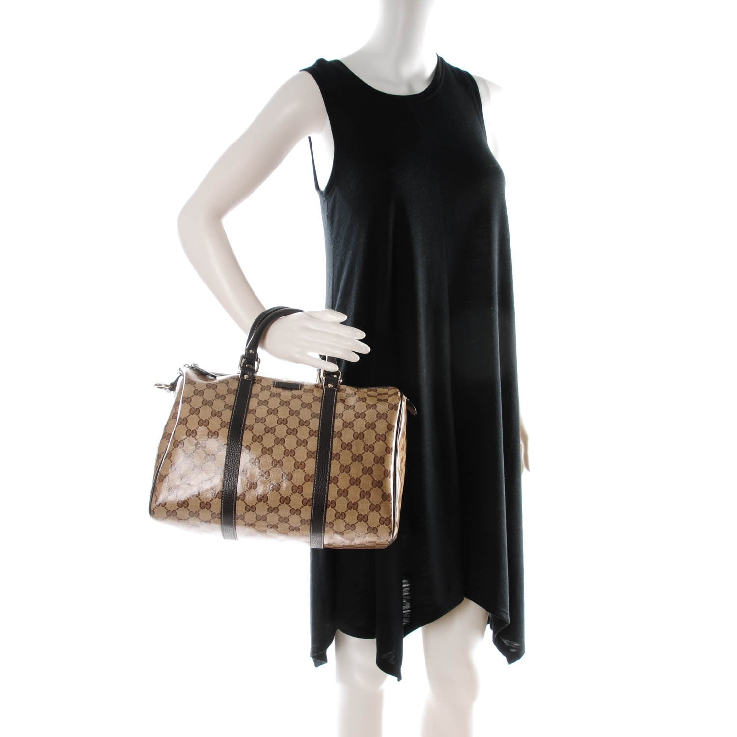 Gucci Crystal Monogram Medium Joy Boston Dark Brown 2 of 7