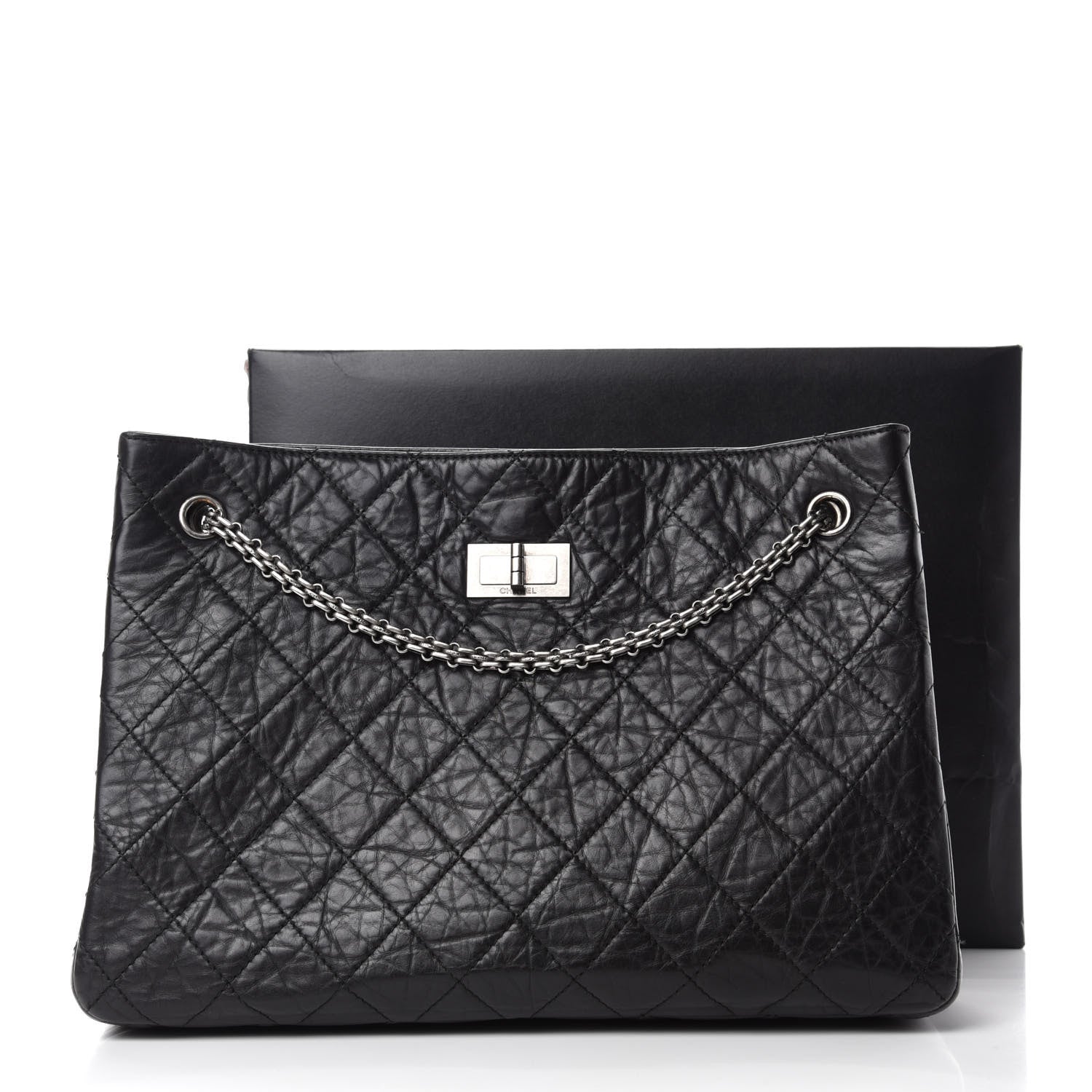 Chanel Aged Calfskin Reissue 2.55 Tote Black 13 of 13