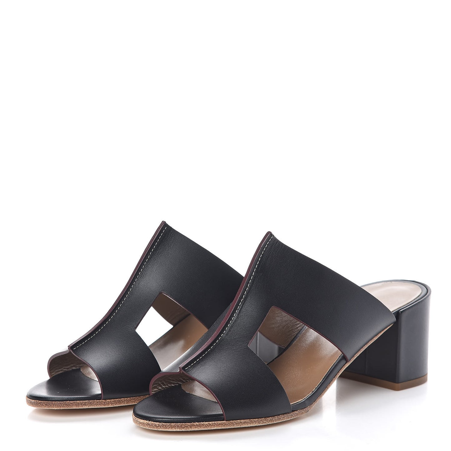 Calfskin Ostia Sandals 38 Black