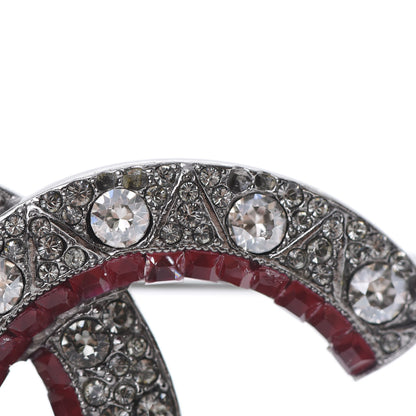 Chanel Ruthenium Crystal CC Brooch Red 5 of 5