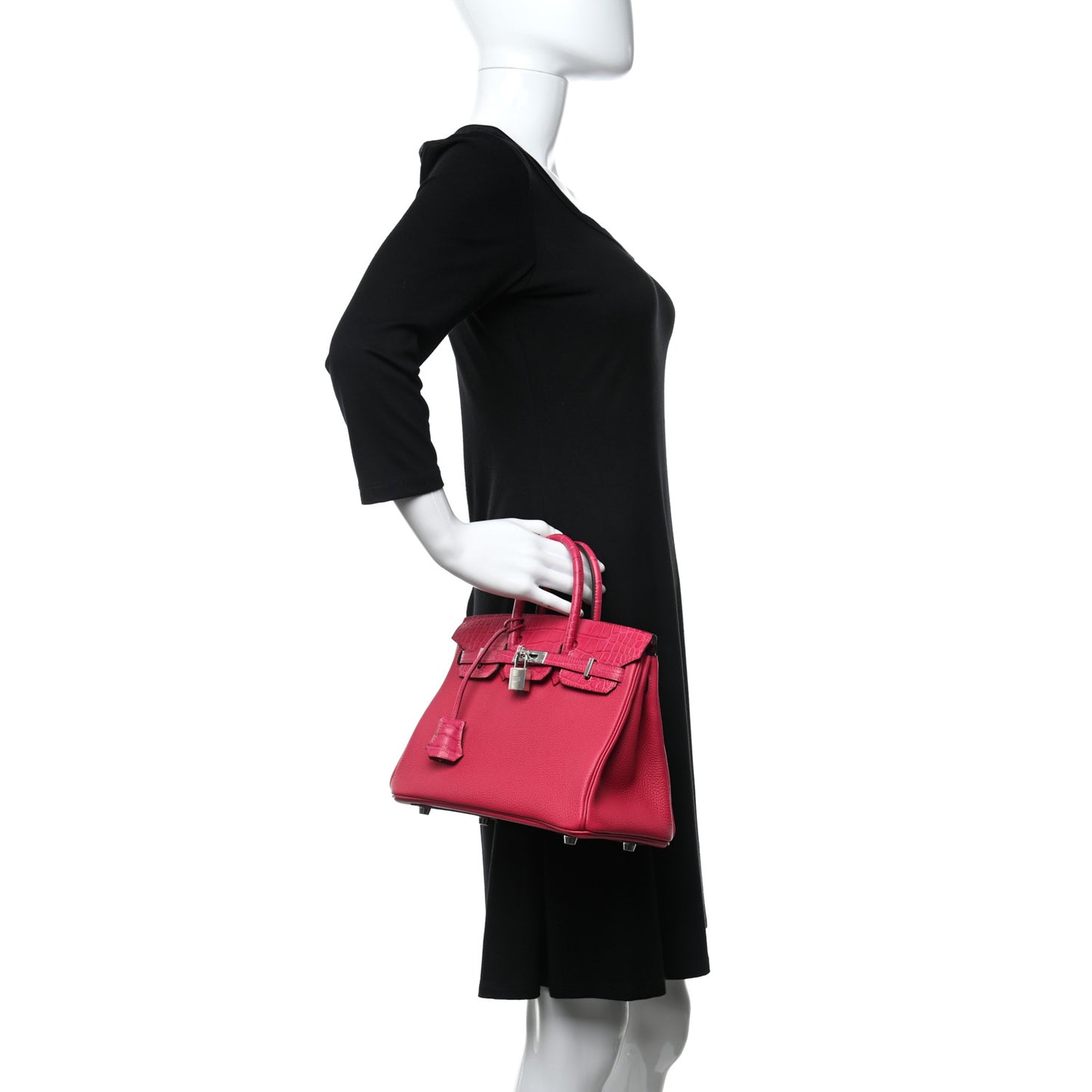 Togo Matte Alligator Birkin Touch 25 Framboise