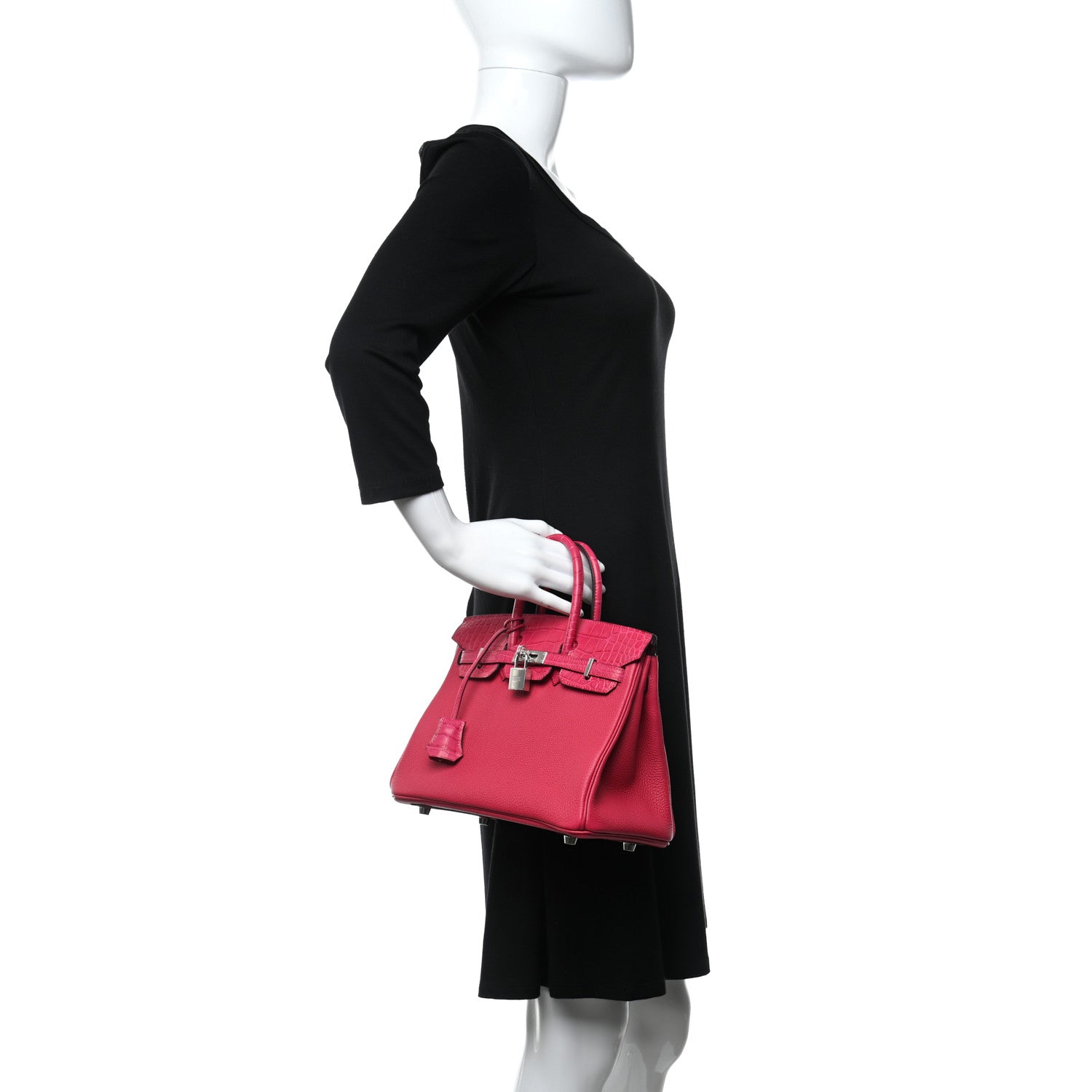 Hermes Togo Matte Alligator Birkin Touch 25 Framboise 2 of 11