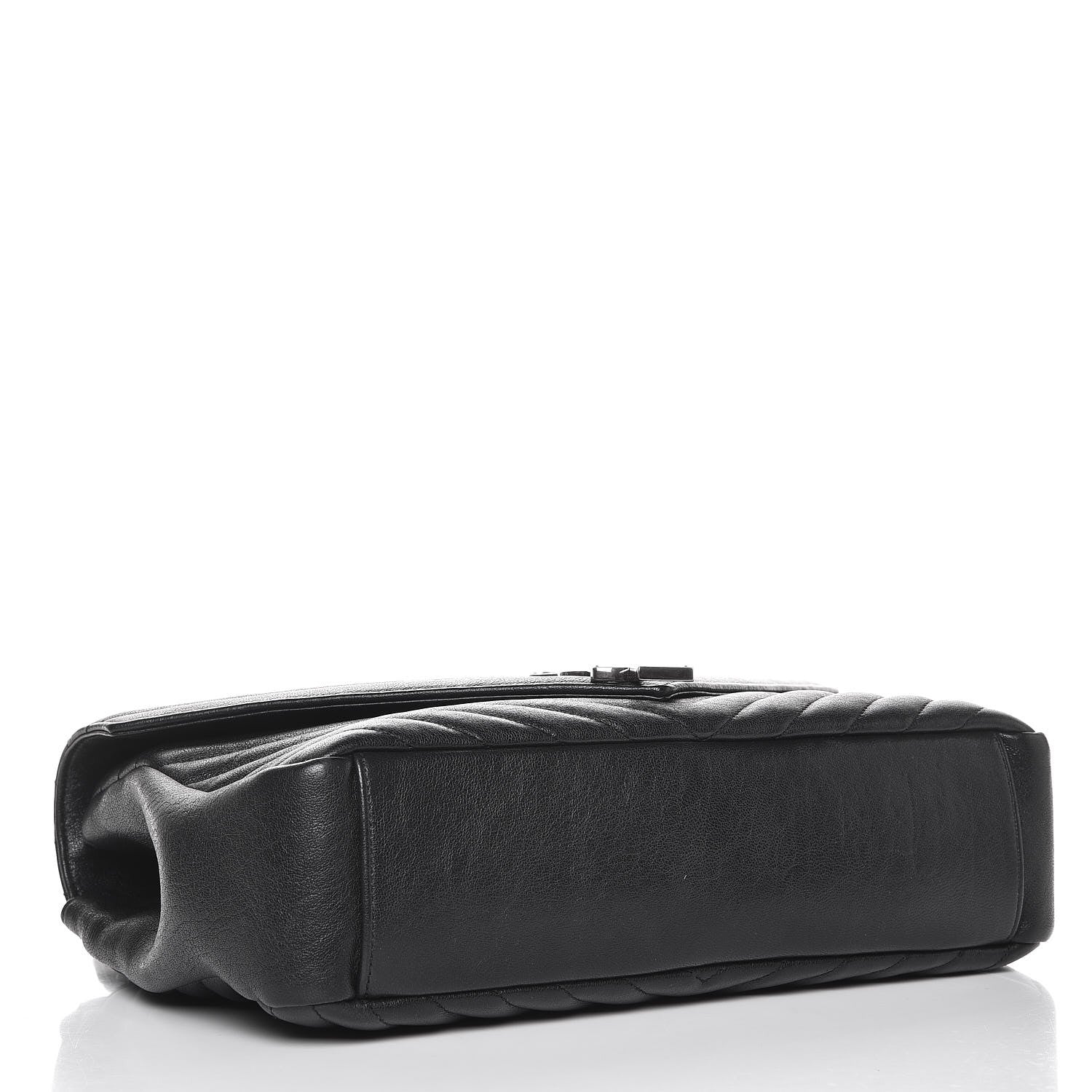 Saint Laurent Sheepskin Matelasse Chevron Monogram Large College Satchel Black 5 of 11