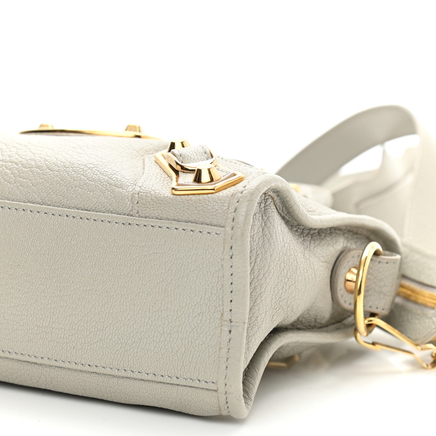 Balenciaga Chevre Gold Metallic Edge Hardware Mini City Gris Glace 10 of 12
