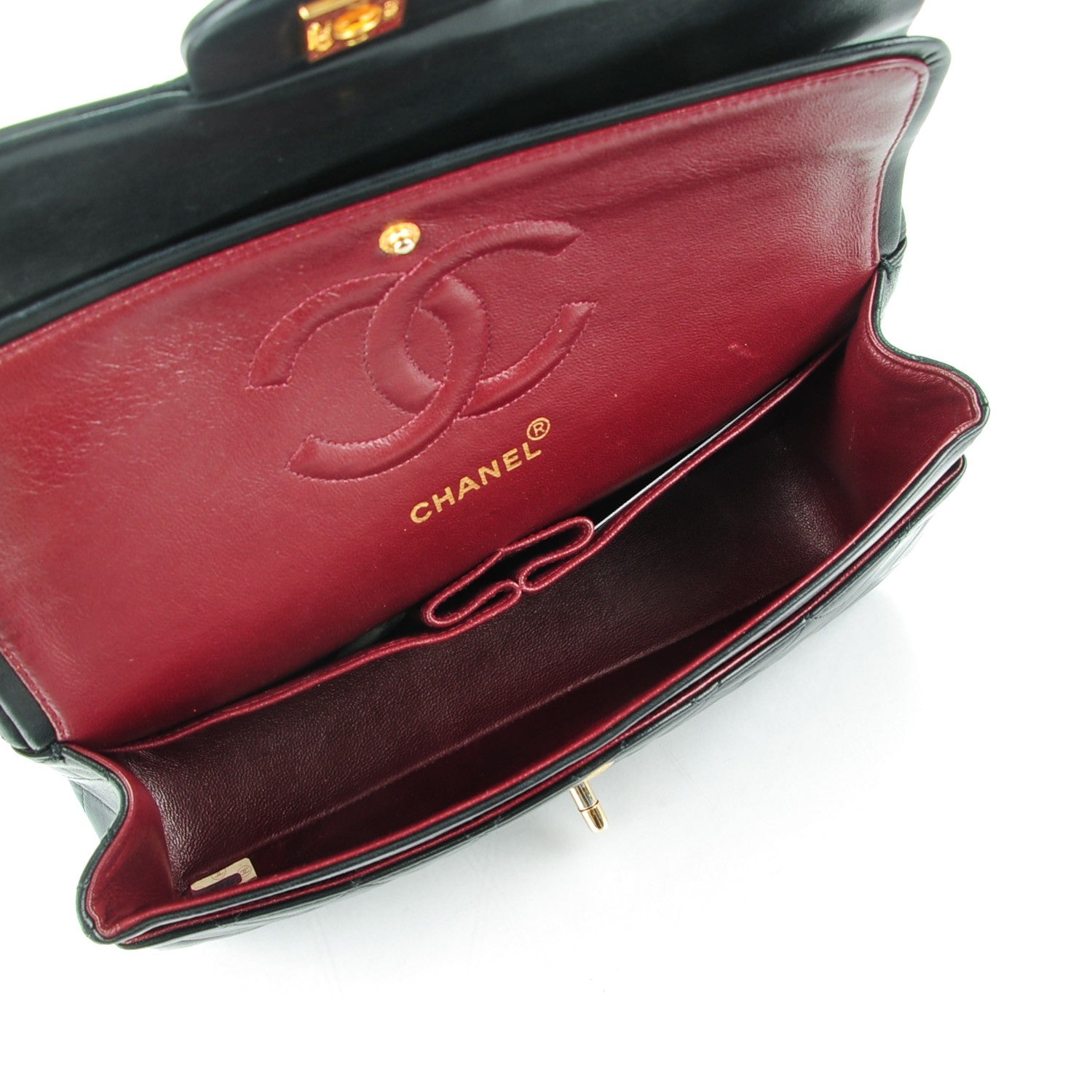 Chanel Lambskin Quilted Medium Double Flap Black 7 of 8