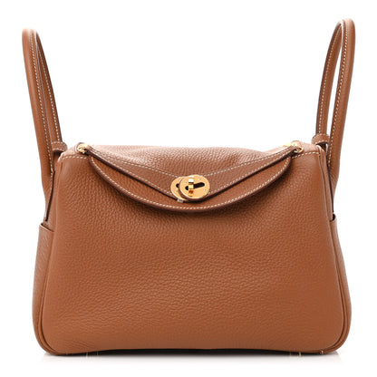 Hermes Taurillon Clemence Lindy 26 Gold 1 of 10