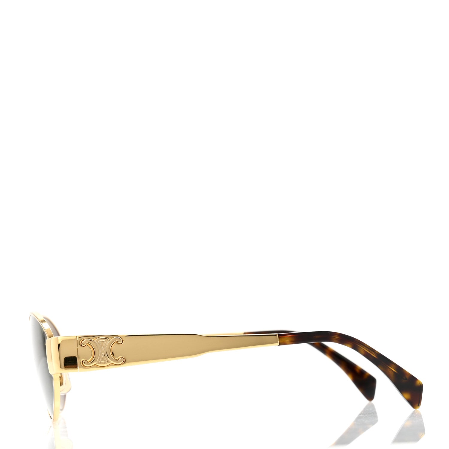 Celine Metal Triomphe 01 Sunglasses CL40235U Gold Green 3 of 7