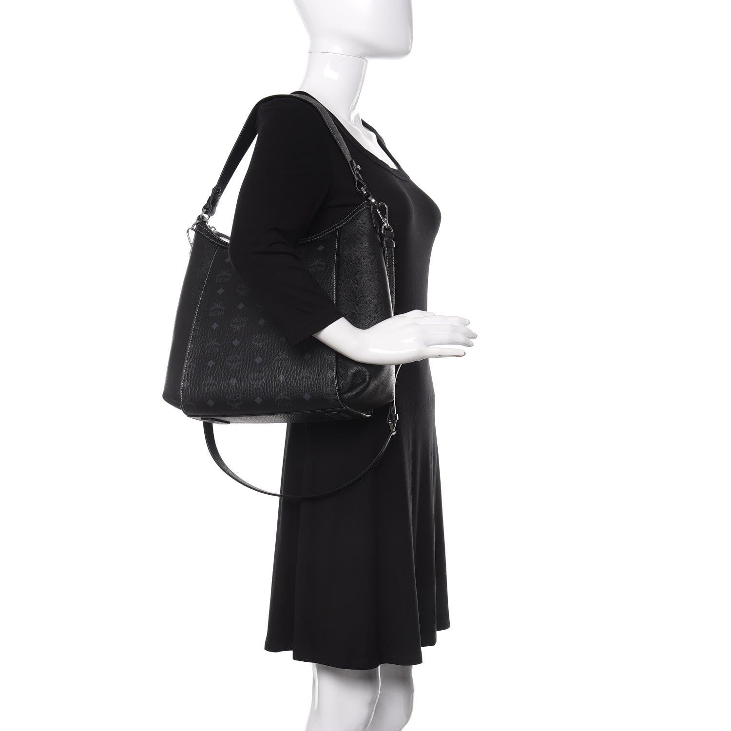 MCM Visetos Medium Luisa Hobo Black 3 of 9