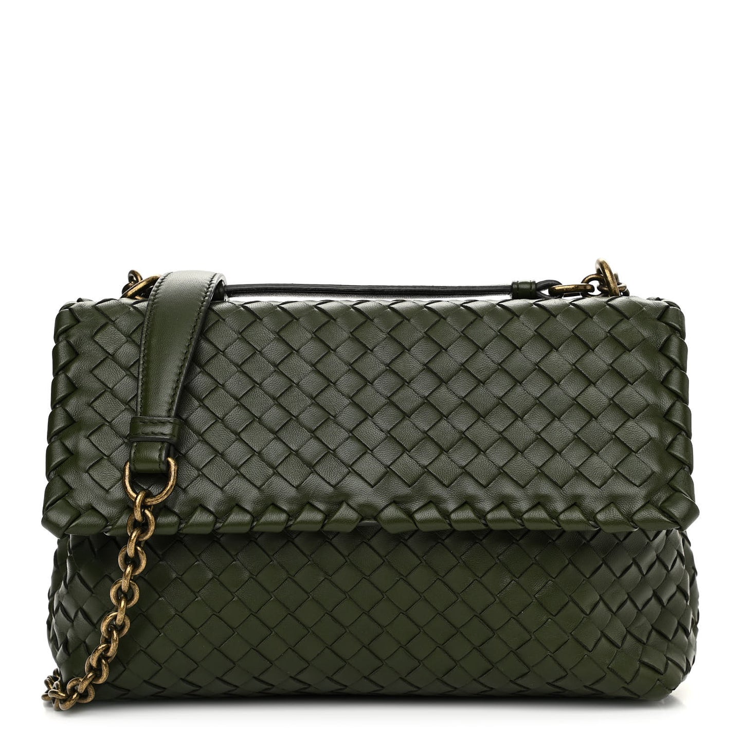 Nappa Intrecciato Baby Olimpia Shoulder Bag Moss