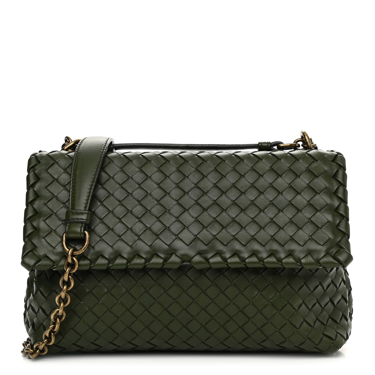 Bottega Veneta Nappa Intrecciato Baby Olimpia Shoulder Bag Moss 3 of 13