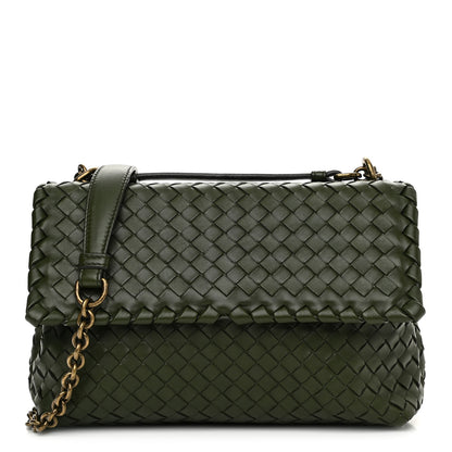 Bottega Veneta Nappa Intrecciato Baby Olimpia Shoulder Bag Moss 3 of 13