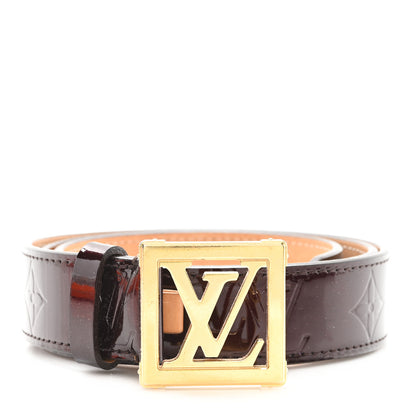 Louis Vuitton Vernis LV Frame Belt 85 34 Rouge Fauviste 1 of 4