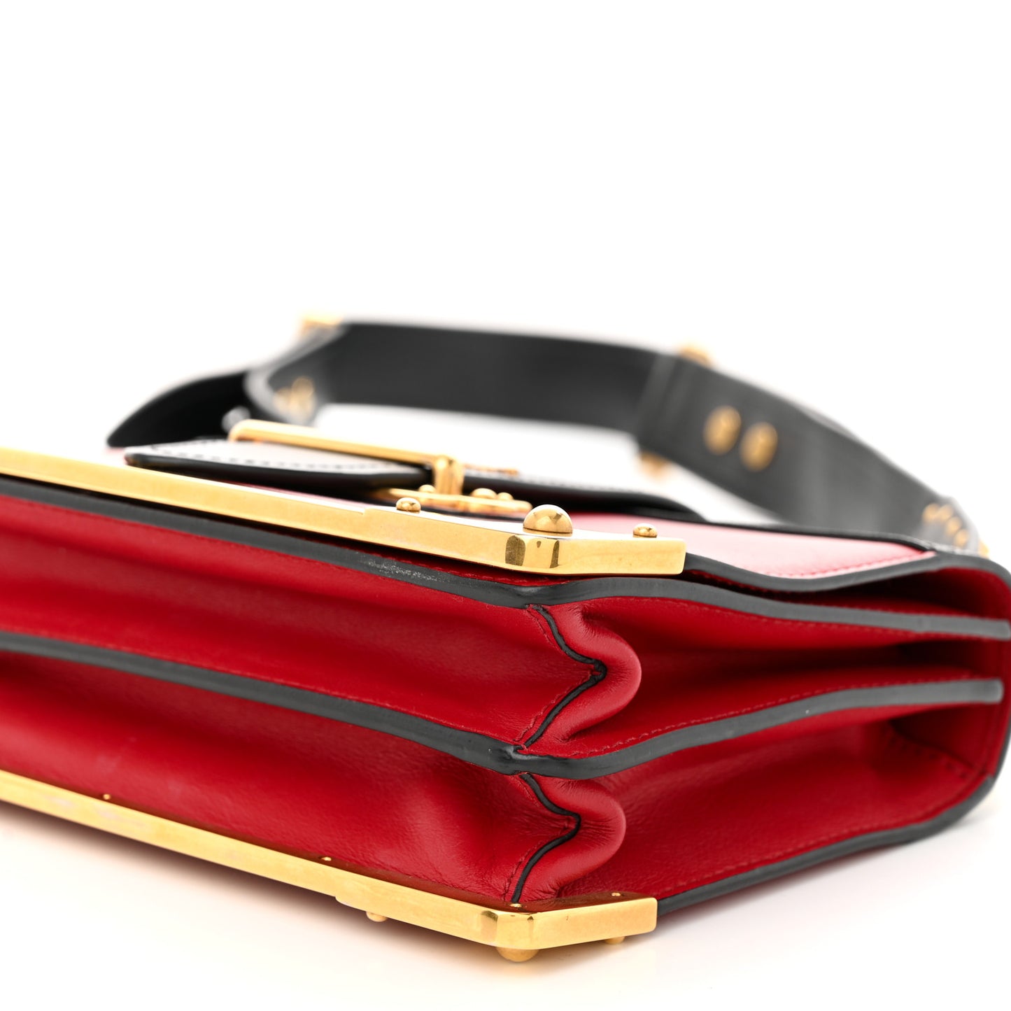 City Calfskin Saffiano Cahier Bag Fuoco Black