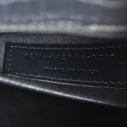 Saint Laurent Calfskin Crocodile Embossed Medium Monogram Sunset New Graphite 7 of 12