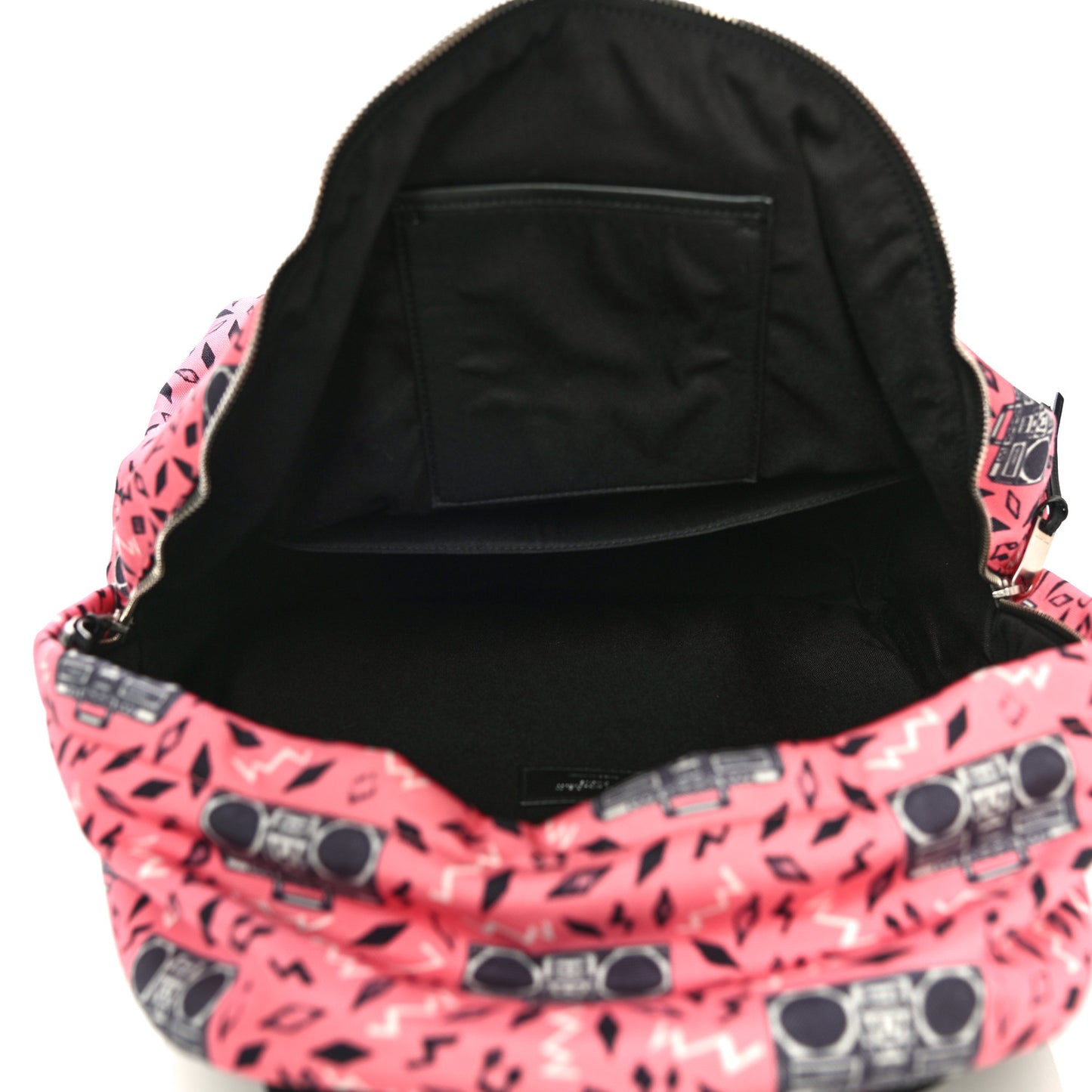 Canvas Radio Print City Backpack Pink