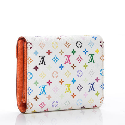 Louis Vuitton Monogram Multicolor Joey Wallet White Orange 3 of 7