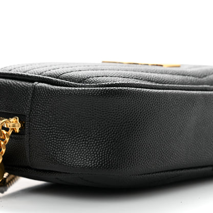 Saint Laurent Grain De Poudre Matelasse Monogram Mini Lou Camera Bag Black 9 of 10