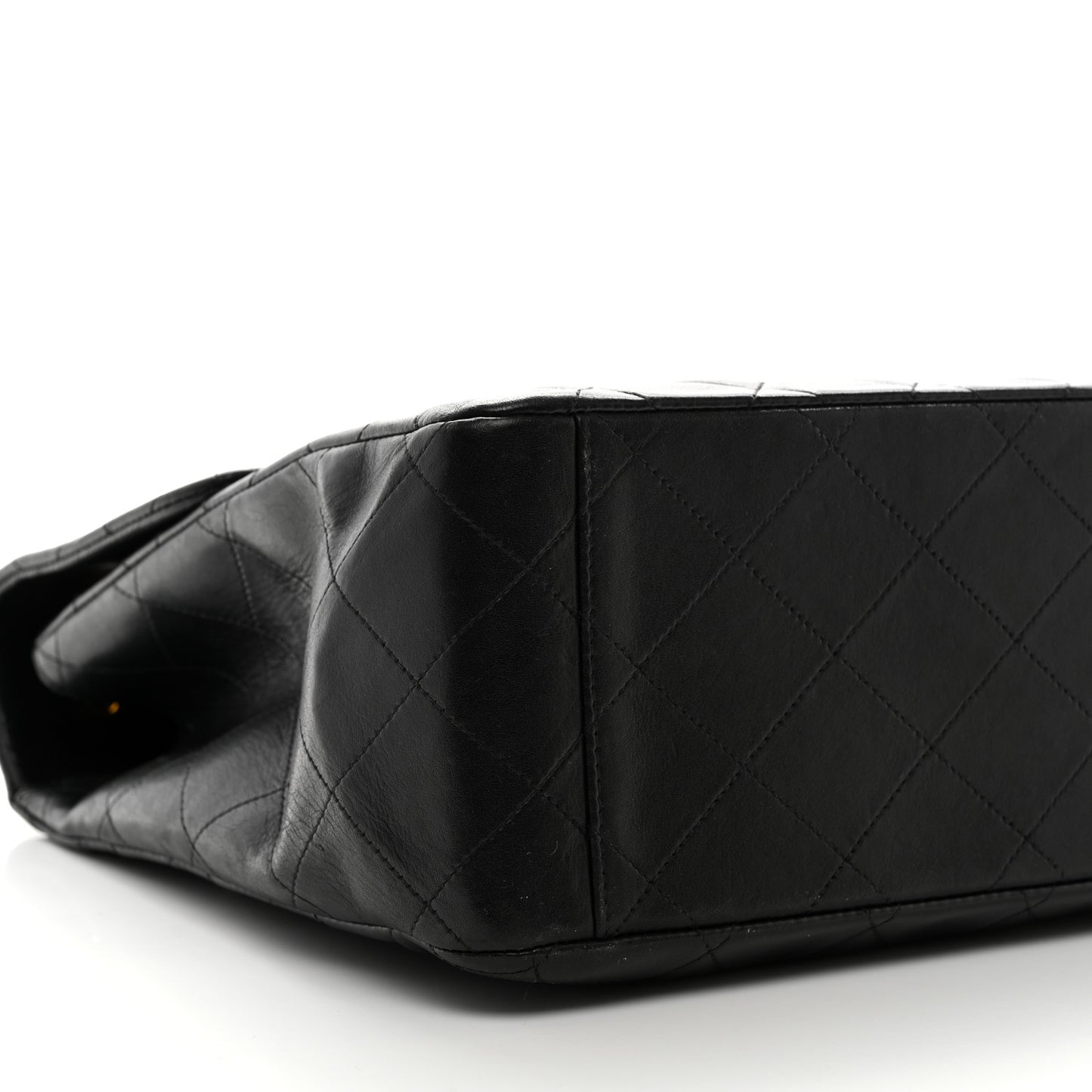 Lambskin Quilted XL Jumbo Single Flap Black