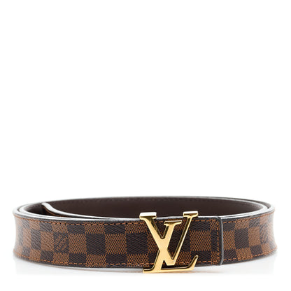 Louis Vuitton Mini Damier Ebene 25mm LV Initiales Belt 85 34 1 of 6