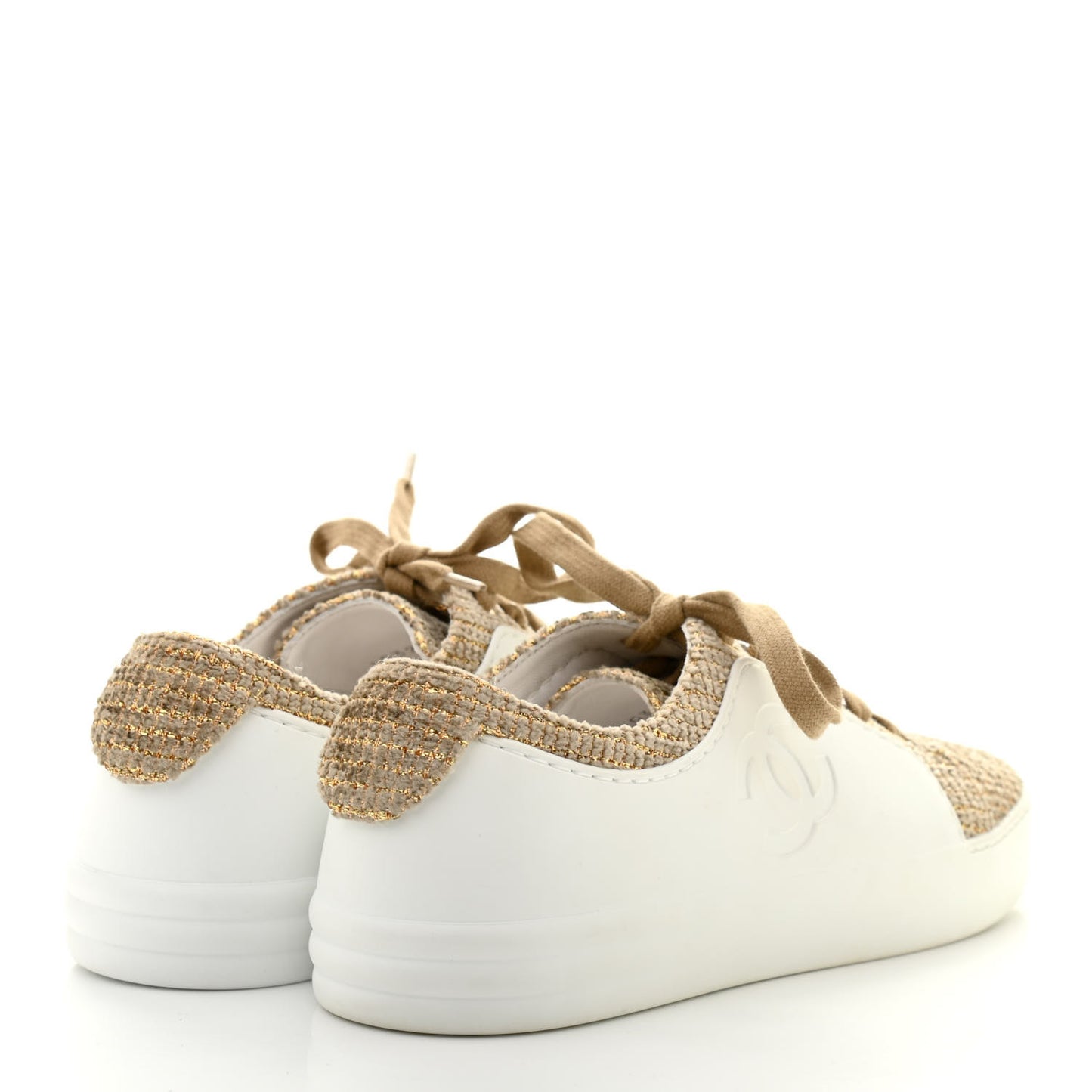 Fantasy Tweed Sneakers 36 Beige Gold