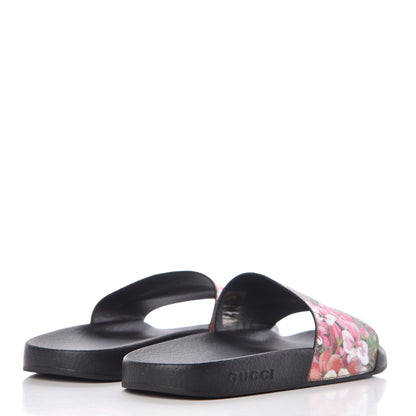 Gucci GG Supreme Monogram Blooms Slide Sandals 38 Beige Multicolor 4 of 7