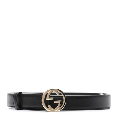 Gucci Moon Calfskin Interlocking G 25mm Belt 85 34 Black 1 of 3