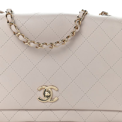 Chanel Calfskin Stitched Flap Light Beige 8 of 10
