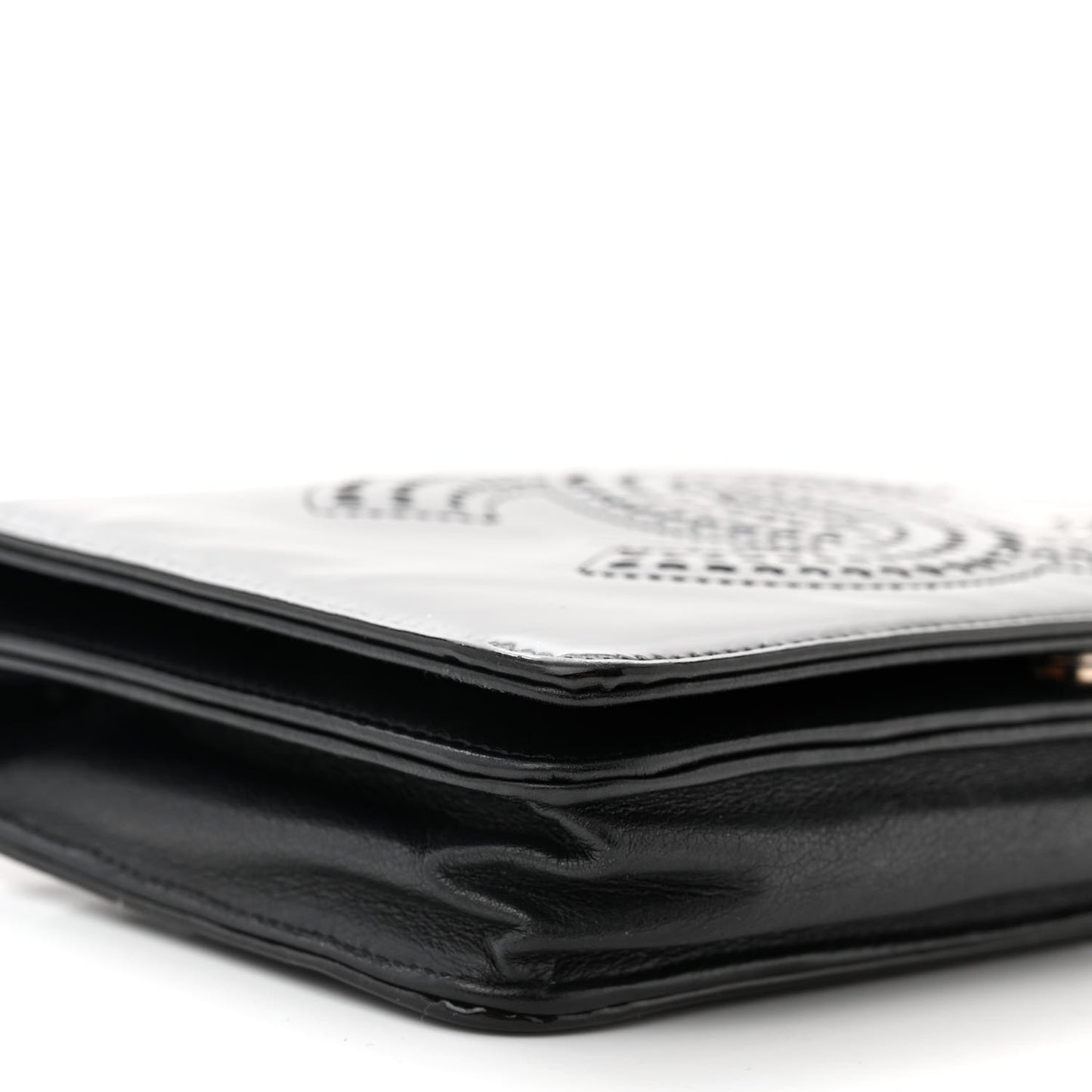 Patent Strass Wallet On Chain WOC Black