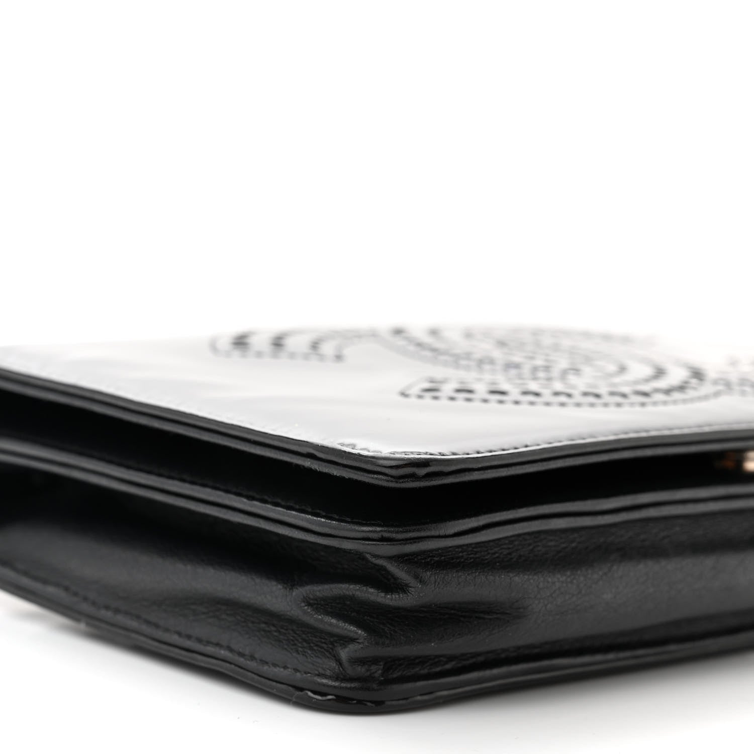 Chanel Patent Strass Wallet On Chain WOC Black 10 of 13