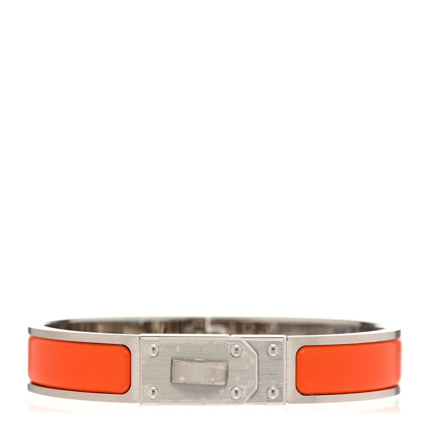 Hermes Matte Enamel Mens Kelly Bracelet T5 Orange 1 of 4