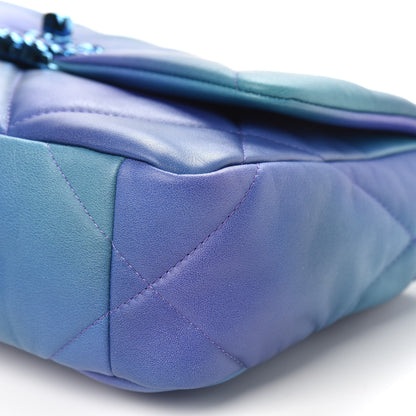 Chanel Tie Dye Calfskin Quilted Medium Chanel 19 Flap Blue Purple 9 of 12