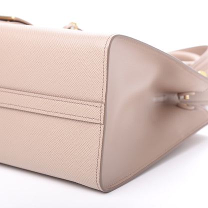 Prada Saffiano Cuir Calfskin Small Monochrome Top Handle Tote Rosa 9 of 11