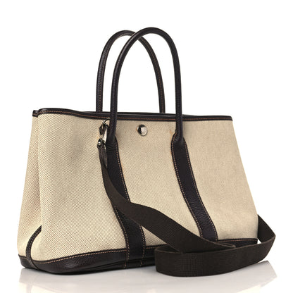 Hermes Buffle Skipper Toile Garden Party 30 TPM Marron Fonce 3 of 10