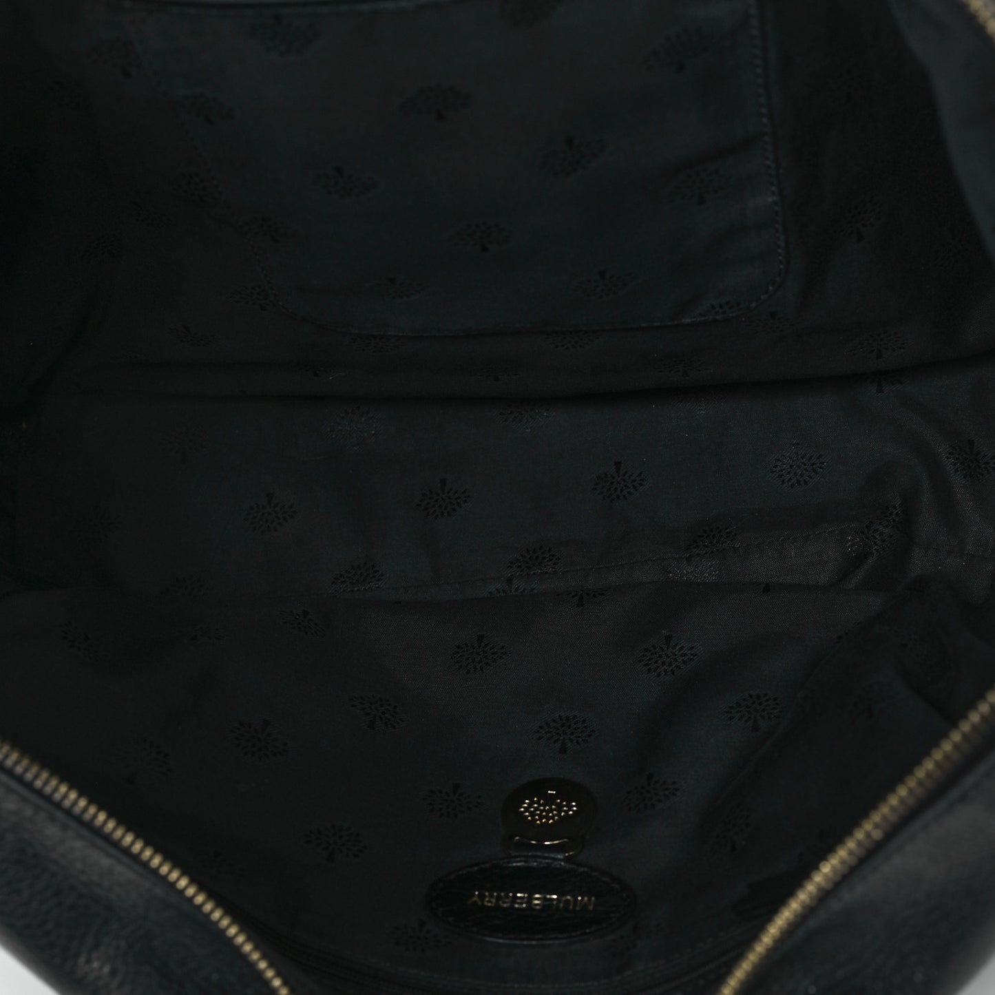 Glossy Goatskin Medium Del Rey Satchel Black