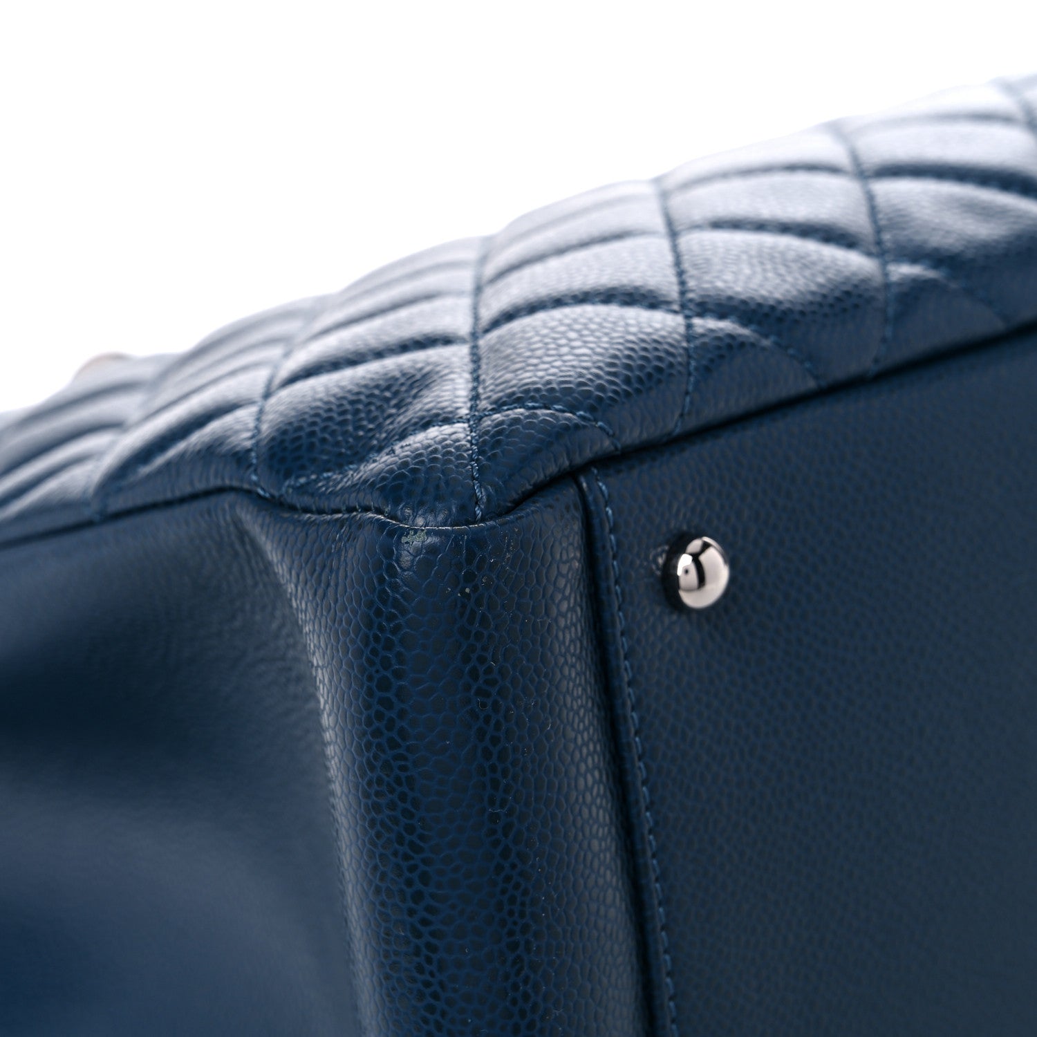 Chanel Caviar Quilted XL Grand Shopping Tote GST Navy Blue 8 of 12