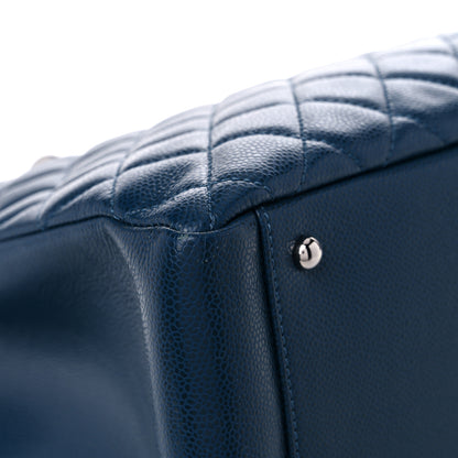 Chanel Caviar Quilted XL Grand Shopping Tote GST Navy Blue 8 of 12