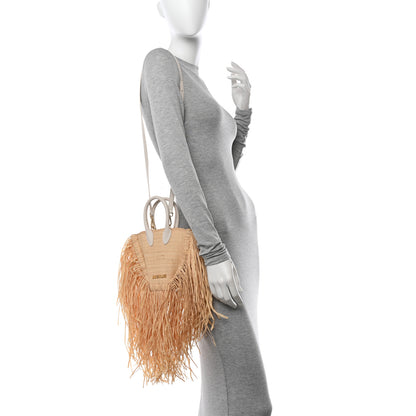 Jacquemus Raffia Woven Calfskin Le Petit Baci Natural White 2 of 11