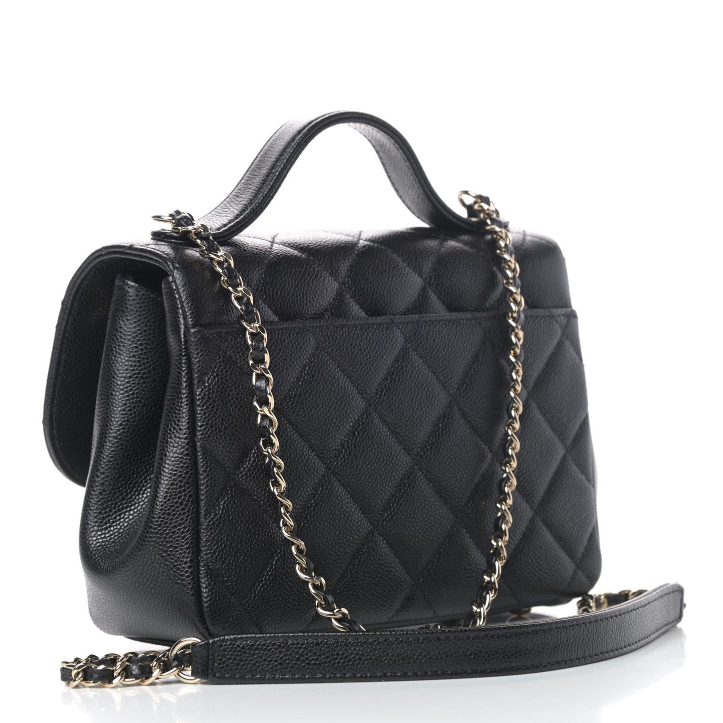 Caviar Quilted Small Business Affinity Flap Black