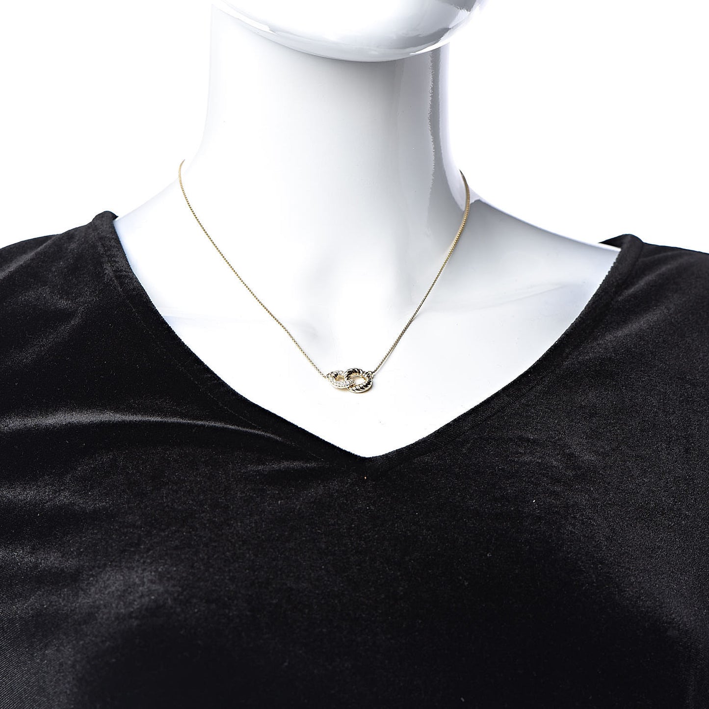 18K Yellow Gold Diamond Pave Extra-Small Belmont Pendant Necklace