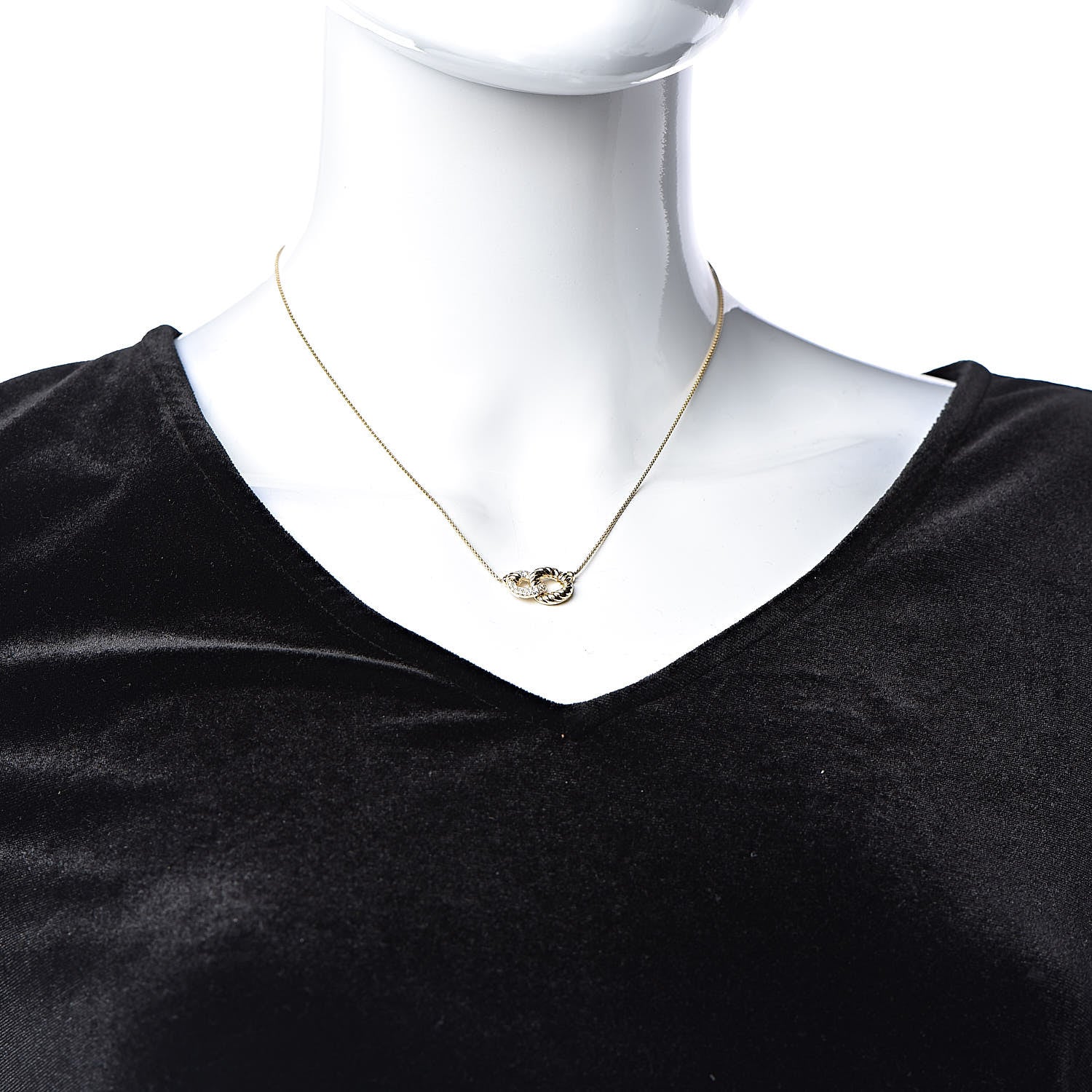 David Yurman 18K Yellow Gold Diamond Pave Extra-Small Belmont Pendant Necklace 2 of 7