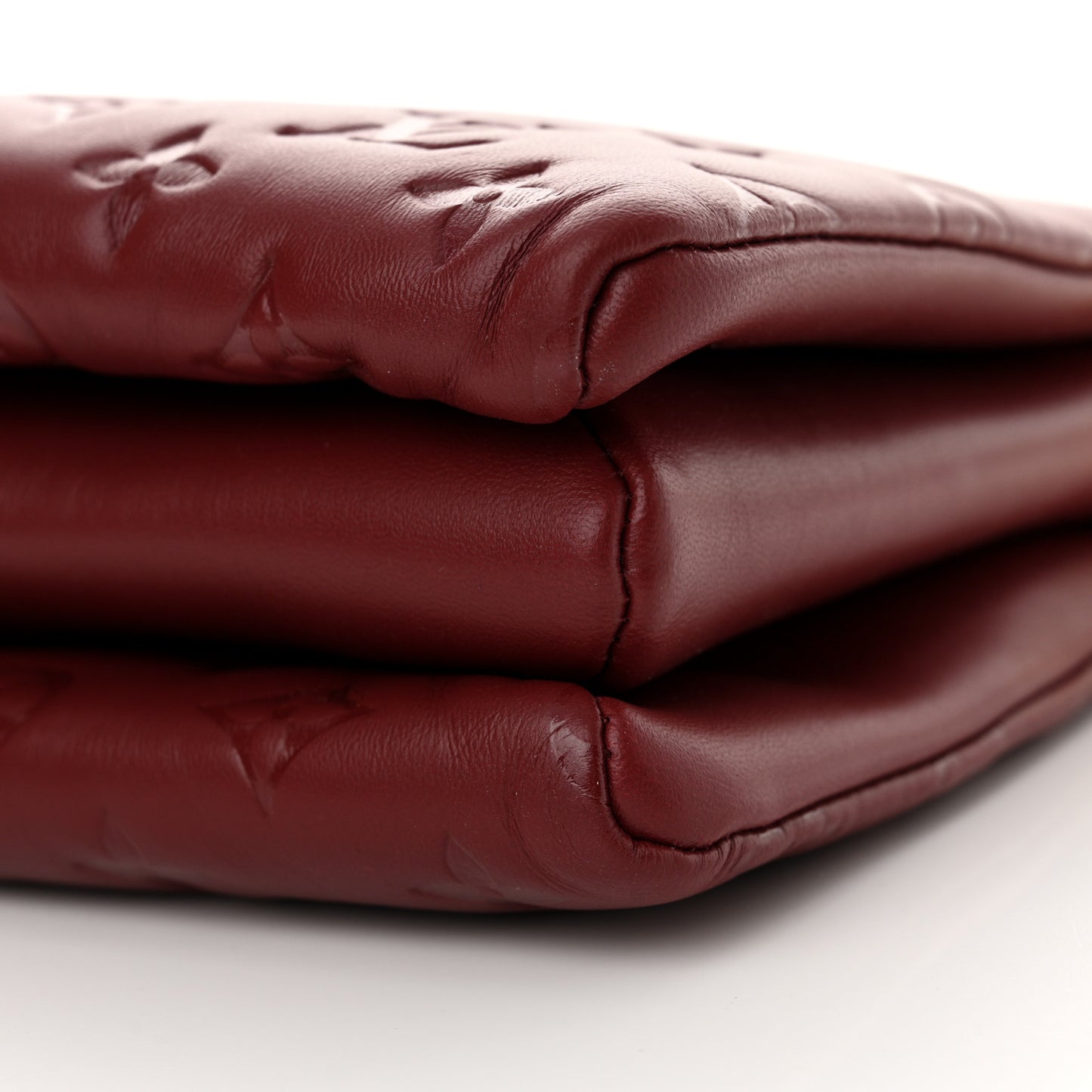 Lambskin Embossed Monogram Coussin PM Wine