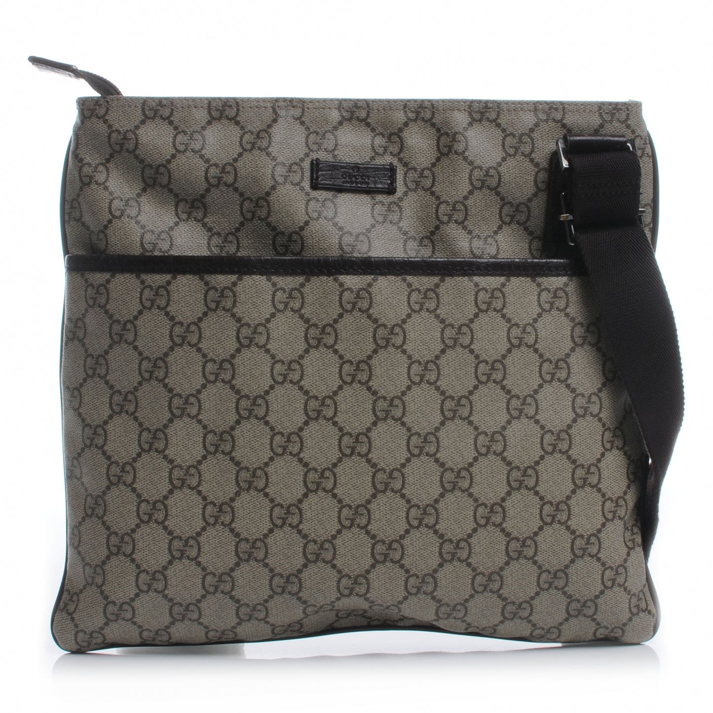 GG Plus Monogram Flat Messenger Bag Ebony