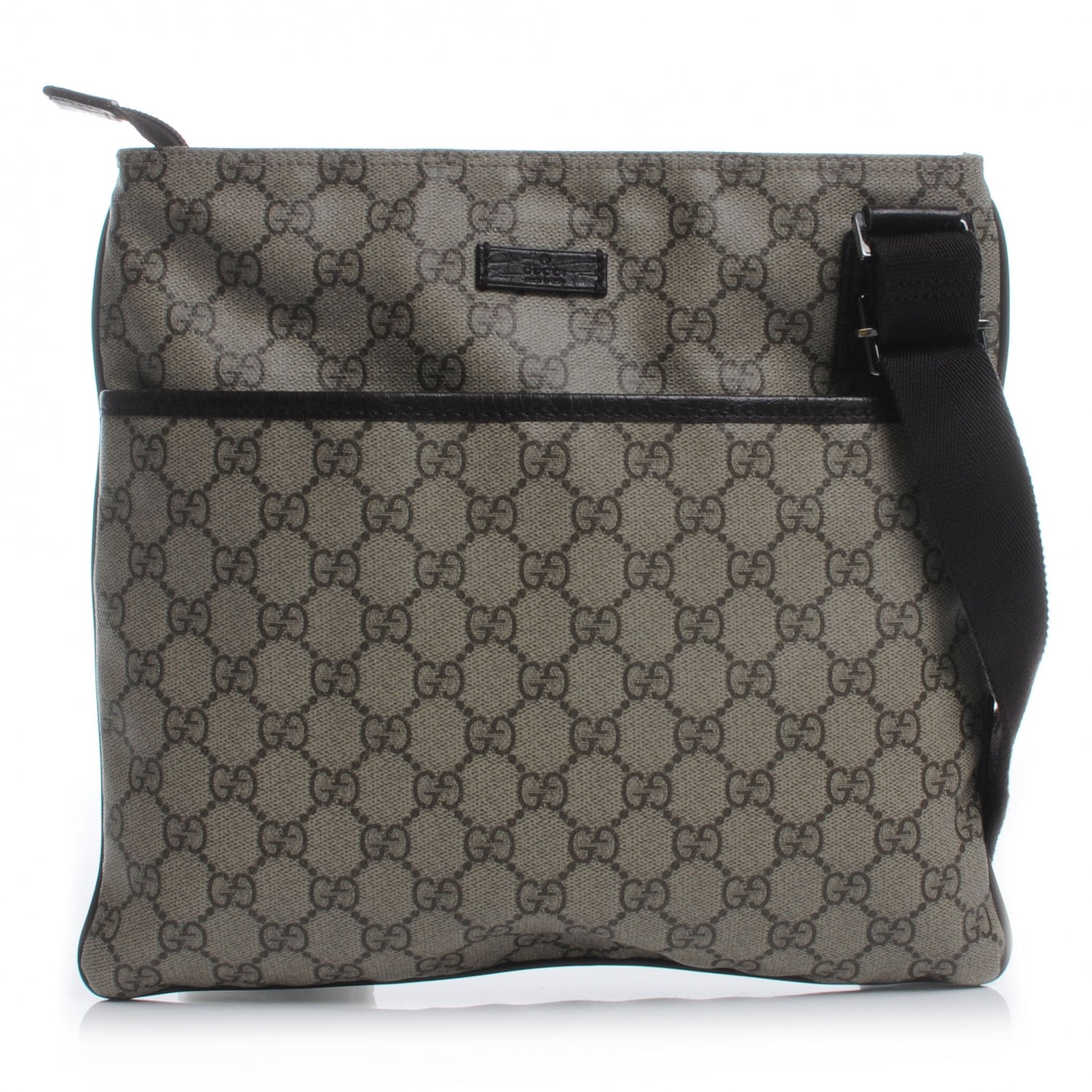 Gucci GG Plus Monogram Flat Messenger Bag Ebony 1 of 7
