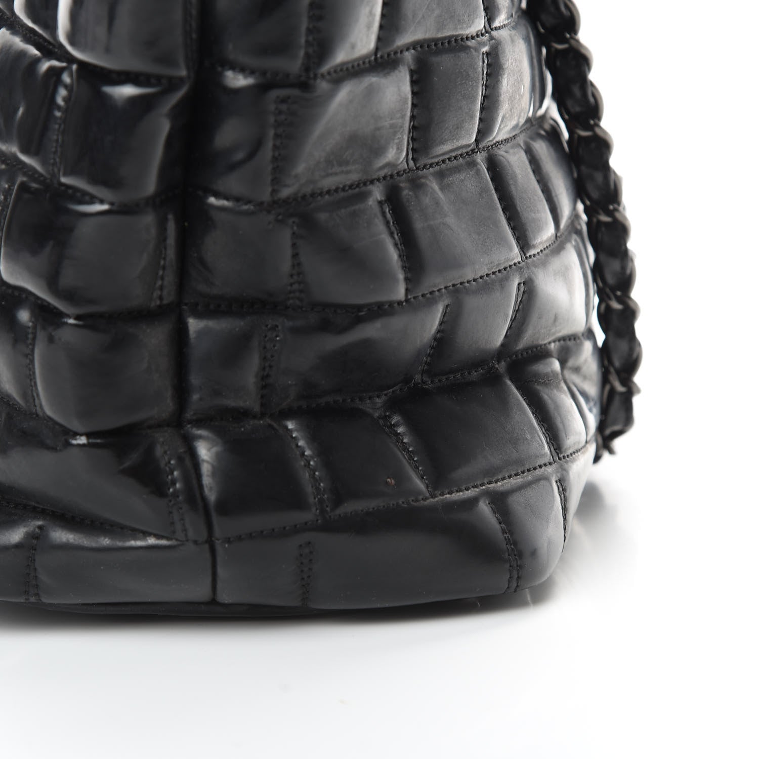 Chanel Vinyl Quilted Frozen Shopping Tote Black 13 of 16